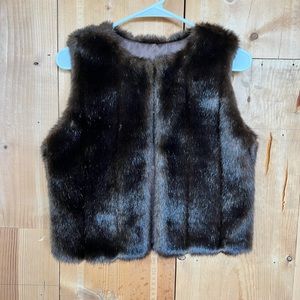 Fabulous Furs cropped faux fur vest